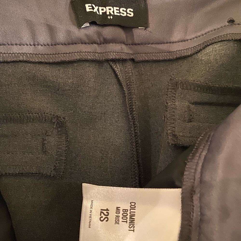 Express Mid Rise Columnist Pant (Gray) - Picture 3 of 4